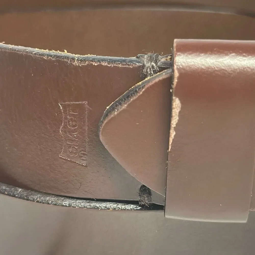 Levi's Men's Genuine Leather Belt Brown Silver Buckle size 36 Style‎ 11LV02PP